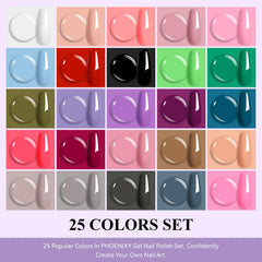 phoenixy color swatches fan displaying 25 shades for easy selection