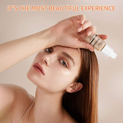 PHOERA lifestyle portrait wearing Warm Peach for camera-ready radiance