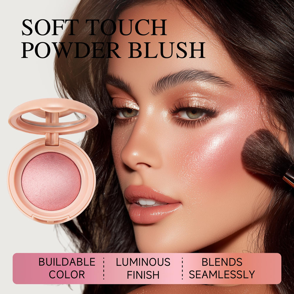 PHOFAY model wearing blush showing luminous cheeks and subtle glow for photographs