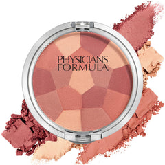 Physicians Formula compact front view showing Blushing Rose palette and closure benefit: portable