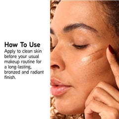 Physicians Formula primer blended on skin showing radiant, even base for makeup