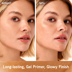 Physicians Formula primer pump dispensing gel demonstrating controlled, mess-free application