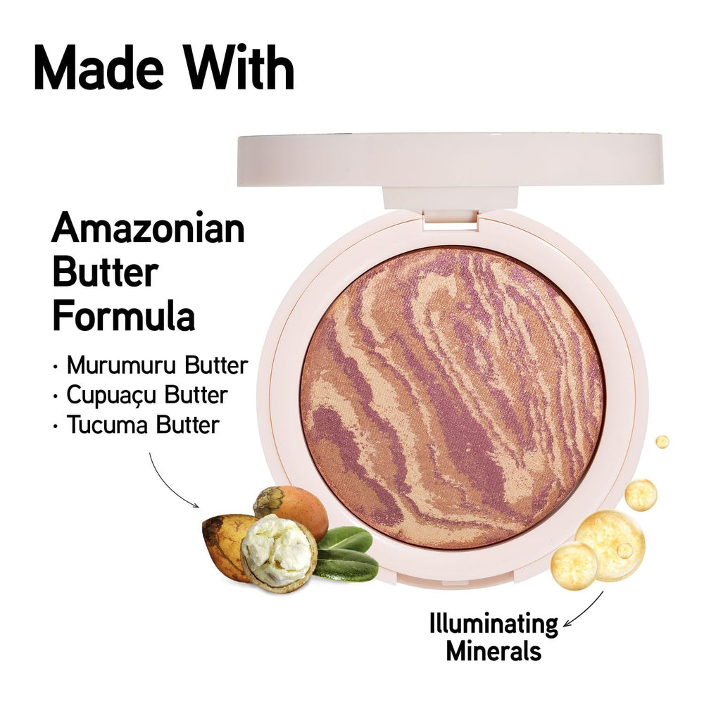 Physicians Formula compact in a hand to show size and travel-friendly scale for on-the-go use