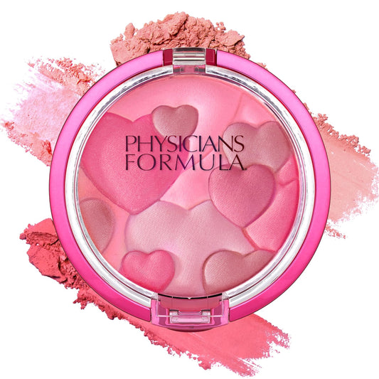 Physicians Formula compact front showcasing rose shade and sleek packaging benefit radiance