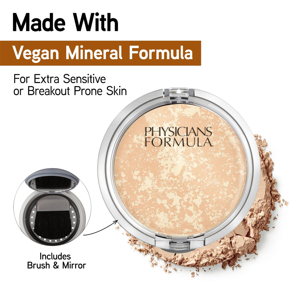 Physicians Formula compact held in hand to show size and convenient travel-friendly benefit