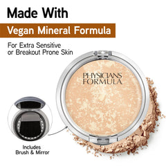 Physicians Formula compact held in hand to show size and convenient travel-friendly benefit