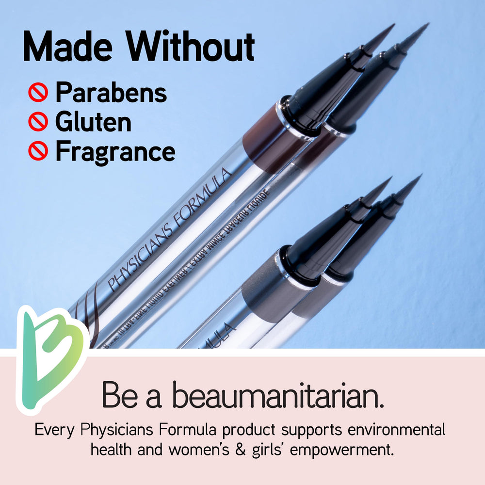 Physicians Formula applied along upper lash line for instant definition