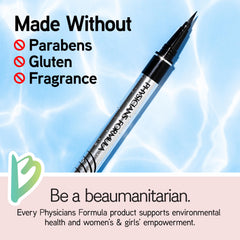 Physicians Formula rich black ink stroke illustrating deep pigment payoff