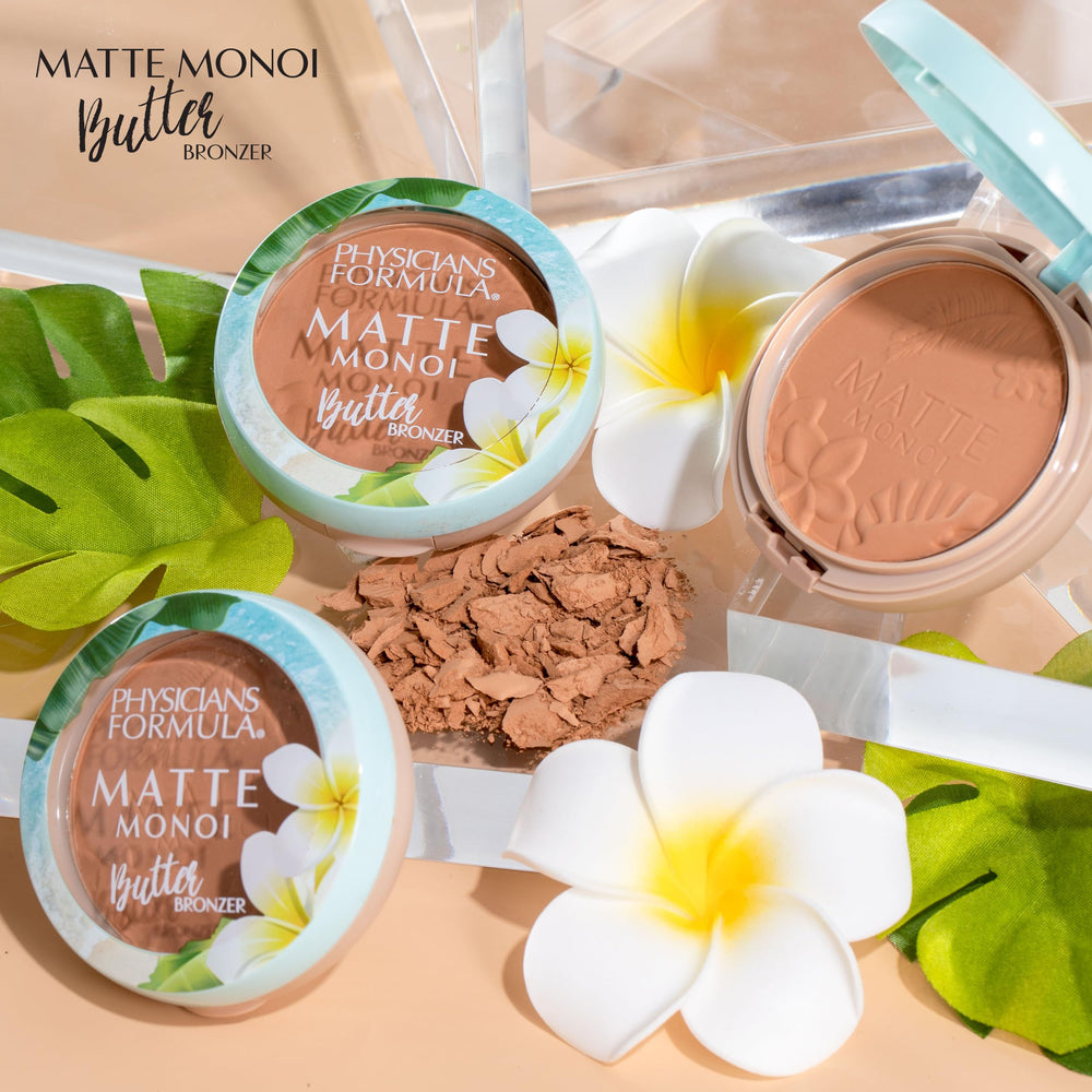 Physicians Formula bronzer in hand showing compact size and on-the-go convenience