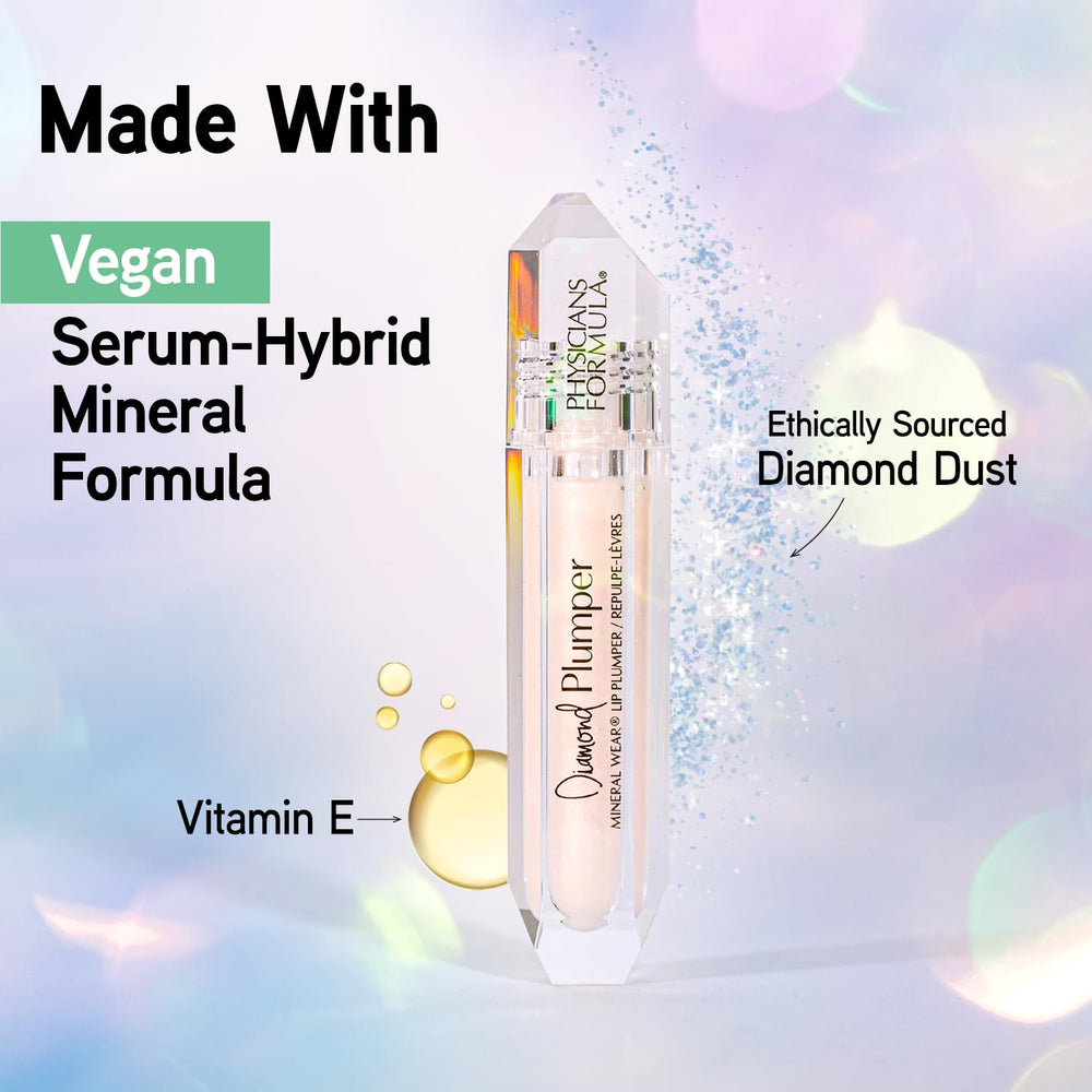 Physicians Formula gloss wand with texture close-up highlighting hydration benefit