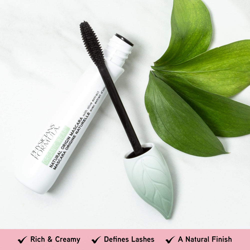Physicians Formula before and after lashes demonstrating lift and length