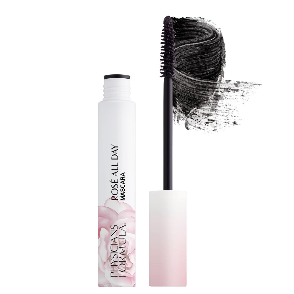 Physicians Formula mascara tube front showing sleek packaging and product benefit