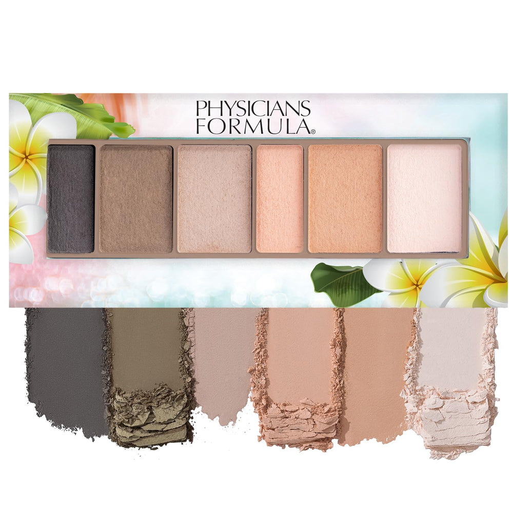 Physicians Formula palette front packaging showing six blushed nude mattes and logo benefit: gentle formulation
