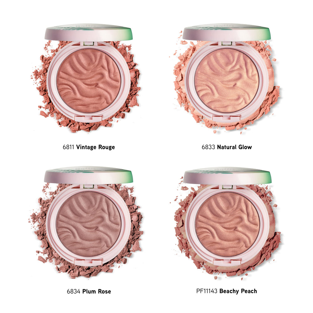 Physicians Formula applying blush with fingers for seamless finish and skin-warming blending benefit