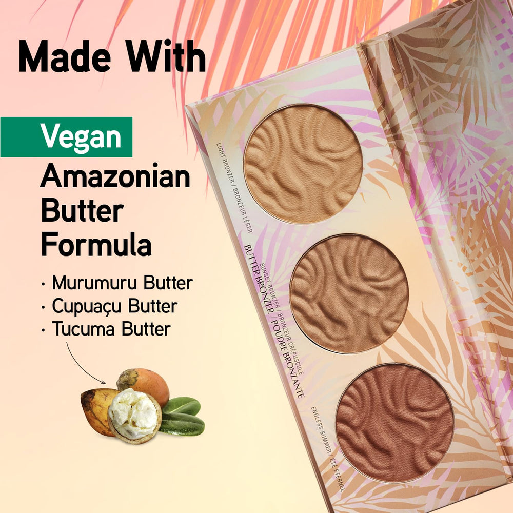 Physicians Formula palette applied on model cheek demonstrating natural, sun-kissed glow
