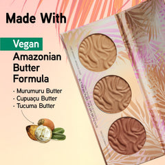 Physicians Formula palette applied on model cheek demonstrating natural, sun-kissed glow