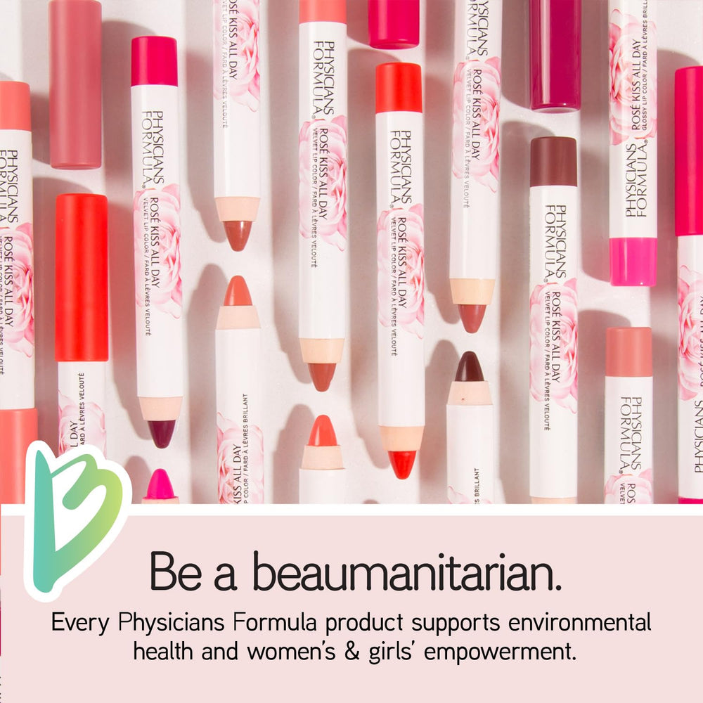 Physicians Formula lip application demonstrating rich color and comfort