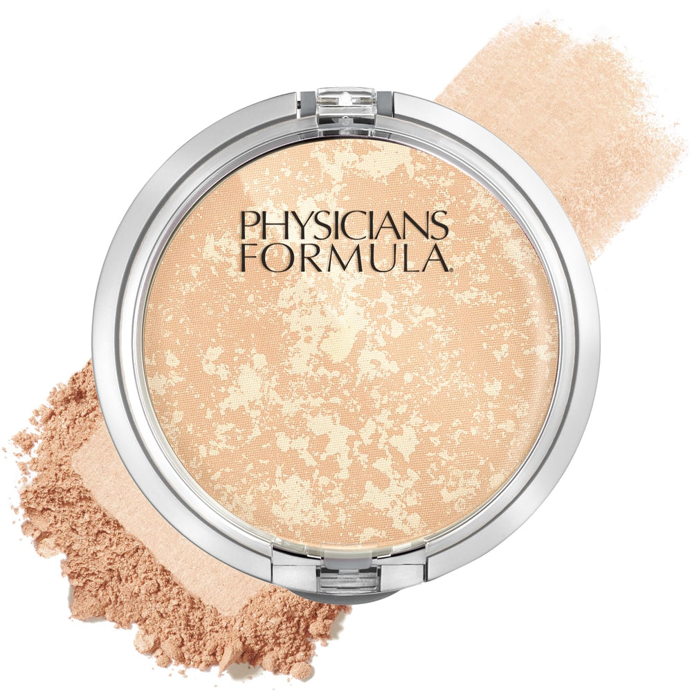 Physicians Formula compact front showing slim translucent packaging and benefit of portability