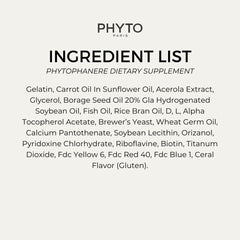 PHYTO Phytophanère label detail emphasizing ingredient list and claims