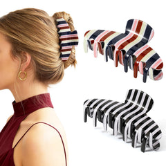 Phyzylvia front view of striped clips showing design and gift-ready packaging benefit