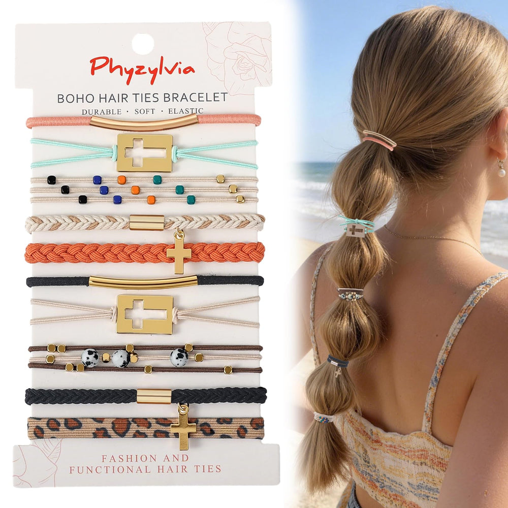 Phyzylvia front packaging in gift box showing organized hair ties and ready-to-give appeal