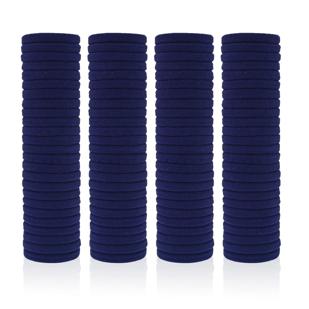 PIDOUDOU 100-pack navy hair ties front packaging showing quantity benefit