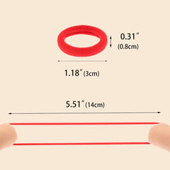 PIDOUDOU red hair tie securing a neat ponytail for no-pull benefit
