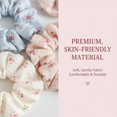 PIDOUDOU white lace scrunchie close-up showing delicate lace and soft texture, gentle hold