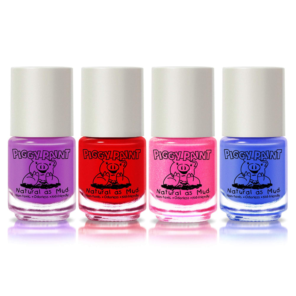 Child having Piggy Paint applied to fingernails showing safe, low-odor fun
