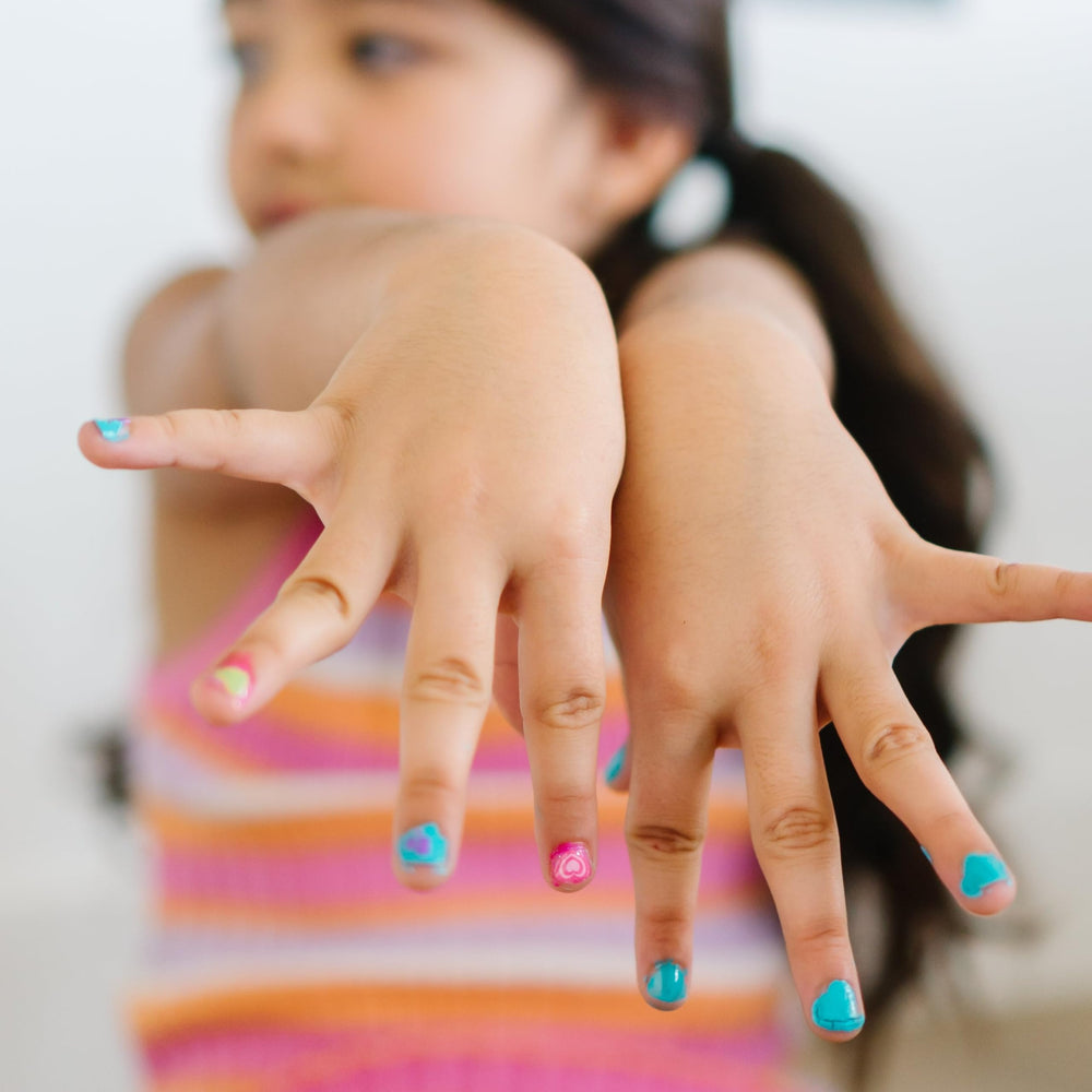 Piggy Paint Sea-quin dried matte texture demonstrating chip-resistant finish