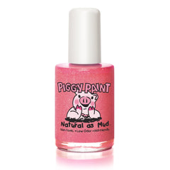 Piggy Paint Shimmy Shimmy POP bottle front showing bright pink glitter finish and safe formula