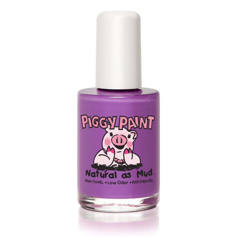 Piggy Paint Tutu Cool front bottle showing neon purple shade and label benefit