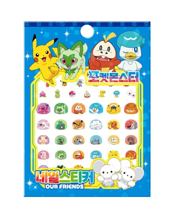 Pikachu product front packaging showing two sticker sheets and playful designs