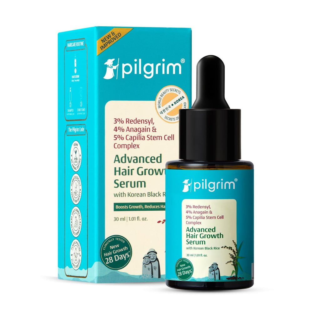Pilgrim front packaging 30ml showing bottle and box, highlights compact travel-friendly size