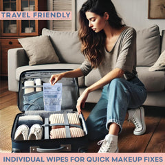 Pink Sky wipe in hand removing makeup, demonstrating effective and gentle removal