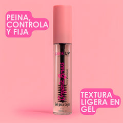 Pink Up next to everyday items illustrating compact travel size