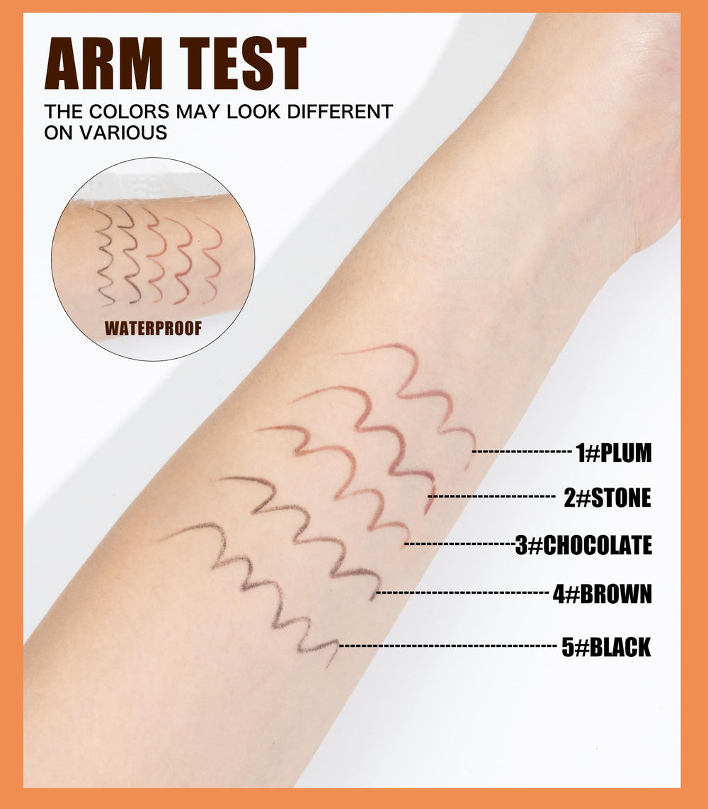 Pinkiou winged eyeliner on model showing long-lasting smudge-resistant effect