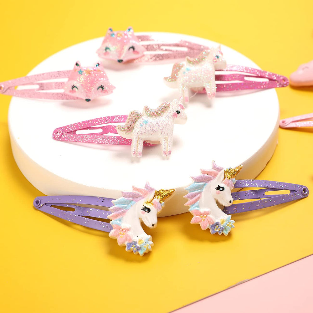 PinkSheep clips worn in toddler hair demonstrating comfortable wear