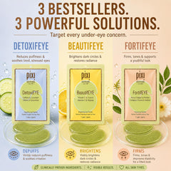 pixi beautifeye patch inside open sachet showing brightening benefit