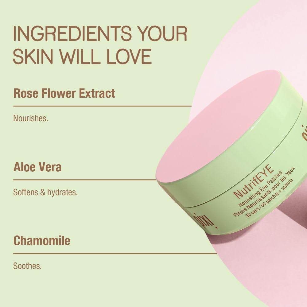 Pixi ingredients display with caffeine cucumber peptides for brightening