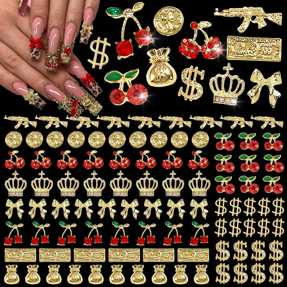 Pizadix front packaging showing the full 106-piece gold charm set and variety