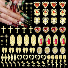 Pizadix front packaging showing Mary charms and star accents for elegant nails