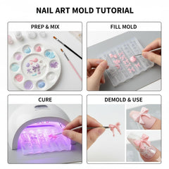 Pizadix filled molds with colored resin showing precise pour control
