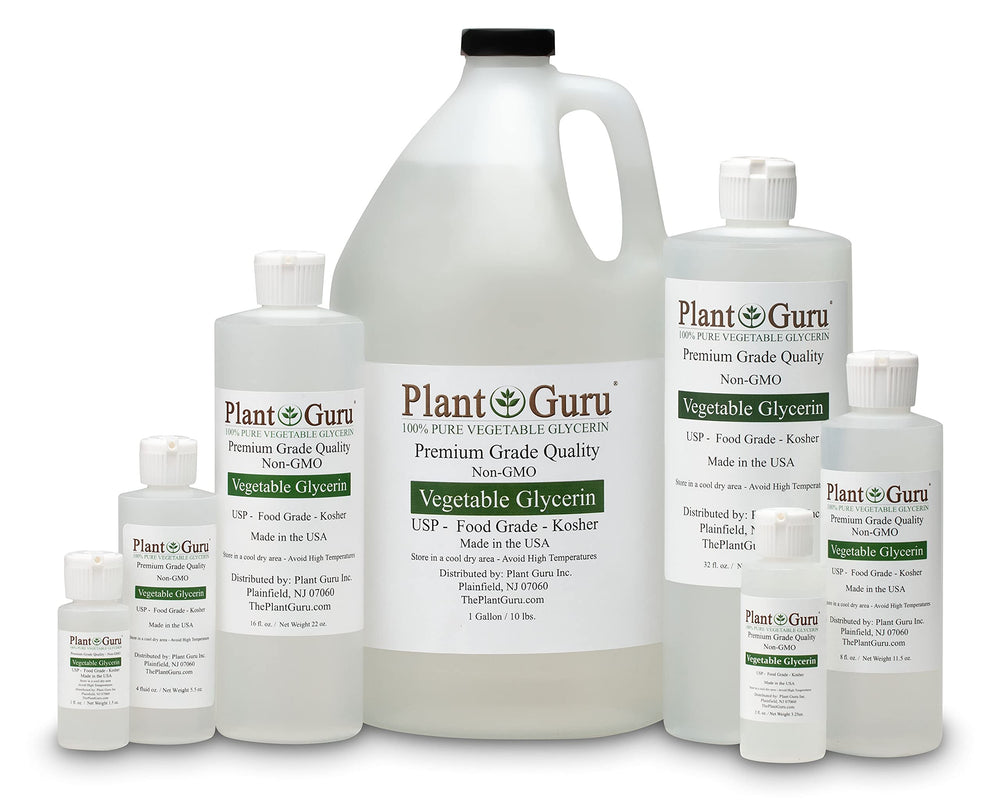 Plant Guru glycerin pouring from bottle, smooth pour for easy mixing