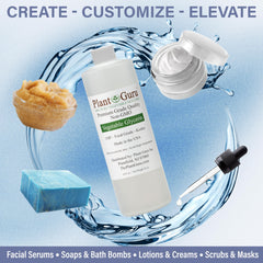 Plant Guru glycerin being mixed into facial mist, helps lock in hydration