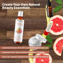 Plant Guru oil beside DIY lip balm tools illustrating versatility for homemade cosmetics