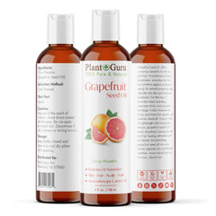 Plant Guru label close-up highlighting cold-pressed, 100% pure ingredient information