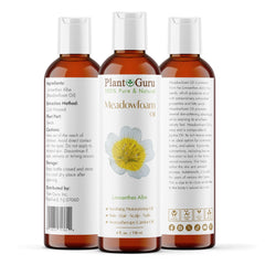 Plant Guru meadowfoam oil pouring from bottle showing smooth pourability benefit