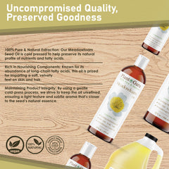 Plant Guru meadowfoam oil drop on skin showing lightweight texture and absorption