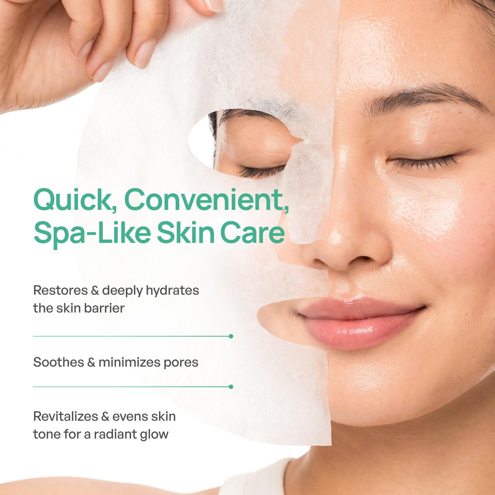 PLANTIFIQUE close-up of an open sheet mask demonstrating thin comfortable fabric